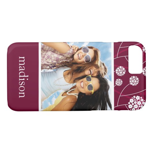 カスタム写真&名抽象芸術の花柄 Case-Mate iPhoneケース (裏面(横))