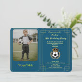 カスタム写真 子供 サッカー 誕生日 招待状 カード (スタンド正面)