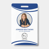 カスタム写真 従業員ロゴ 名前バッジ バッジ (正面)