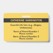 カスタム写真&文字キッズIDバッジ バッジ (裏面)