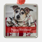 カスタム写真&文字クリスマスオーナメント メタルオーナメント (正面)