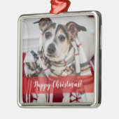 カスタム写真&文字クリスマスオーナメント メタルオーナメント (左)
