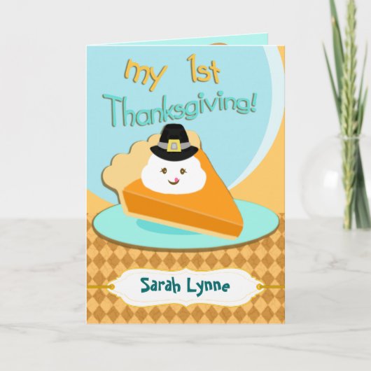 カスタム写真&文字ベビー初の感謝祭カード シーズンカード (正面)
