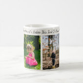 カスタム写真/文字ミニマエレガントリストグレーフローラ コーヒーマグカップ (中央)