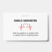 カスタム写真&文字医療/病院のバッジ バッジ (裏面)