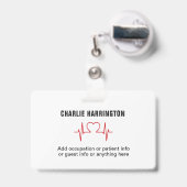 カスタム写真&文字医療/病院のバッジ バッジ (裏面（伸縮クリップ）)