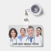 カスタム写真&文字医療/病院のバッジ バッジ (正面（伸縮クリップ）)