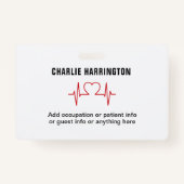 カスタム写真&文字医療/病院のバッジ バッジ (裏面)