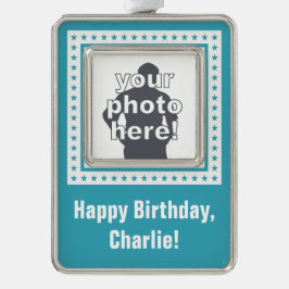 カスタム写真、文字、カラーオーナメント シルバープレートフレームオーナメント