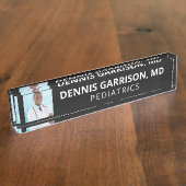 カスタム写真、文字、カラーデスク名プレート デスクネームプレート (側面)