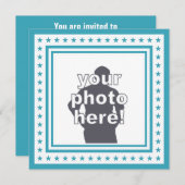 カスタム写真、文字、カラーパーティの招待状 招待状 (正面/裏面)