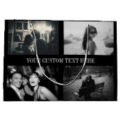 カスタム写真、文字、カラー結婚の卒業 ラージペーパーバッグ (裏面)