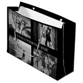 カスタム写真、文字、カラー結婚の卒業 ラージペーパーバッグ (正面アングル)