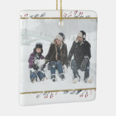 カスタム写真、文字&カラー、メリークリスマス セラミックオーナメント (右)