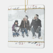 カスタム写真、文字&カラー、メリークリスマス セラミックオーナメント (左)