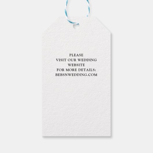 カスタム写真 |日付、手レタリングをW/Gで保存 ギフトタグ (裏面)