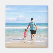 カスタム写真。正方形冷蔵庫用マグネット。 マグネット (正面)