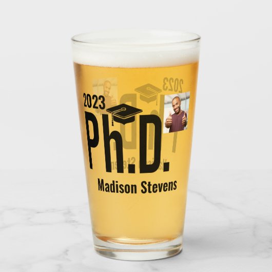 カスタム写真、氏名、学年 タンブラーグラス (ドリンク裏面)