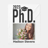 カスタム写真、氏名、学年 フリースブランケット (正面)