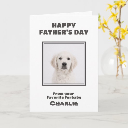 カスタム写真 父の日の犬 カード (黄色い花)