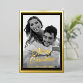 カスタム写真 |画像を白黒に自動変換 箔シーズンカード (立ち正面)