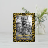 カスタム写真 |画像を白黒に自動変換 箔シーズンポストカード (立ち正面)