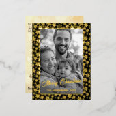 カスタム写真 |画像を白黒に自動変換 箔シーズンポストカード (正面/裏面)