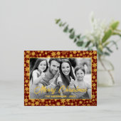 カスタム写真 |画像を白黒に自動変換 箔シーズンポストカード (立ち正面)