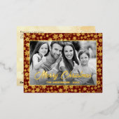 カスタム写真 |画像を白黒に自動変換 箔シーズンポストカード (正面/裏面)