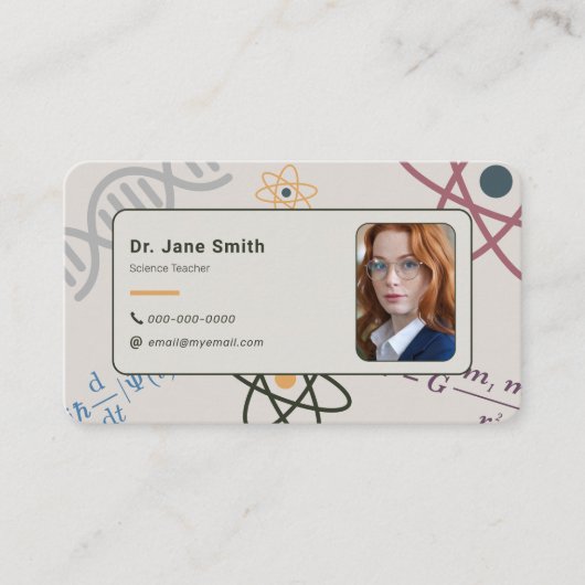 カスタム写真 – 科学先生 名刺 (正面)