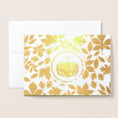 カスタム写真 |紅葉カボチャ感謝祭 箔カード (封筒付き正面)