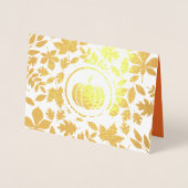 カスタム写真 |紅葉カボチャ感謝祭 箔カード (正面)