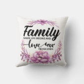 カスタム写真/紫フローラブーケ クッション (裏面)