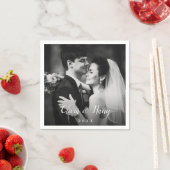 カスタム写真 | 結婚の紙 スタンダードカクテルナプキン (インサイチュ)