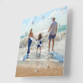 カスタム写真-自ユニーク分でデザインをカスタマイズ スクエア壁時計 (傾斜)