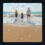 カスタム写真 – 自分のデザイン – 家族を追加 スクエア壁時計<br><div class="desc">写真カスタム – おユニーク客様のデザイン – 家族/友パーソナライズされた人または個人的な贈り物 – 写真を追加/文字 – サイズ変更と移動または削除と要素の追加 – 文字/カスタマイズツールと画像/画像!楽しむ - Be Happy :)</div>