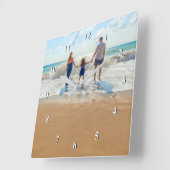 カスタム写真 – 自分のデザイン – 家族を追加 スクエア壁時計 (傾斜)