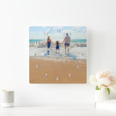 カスタム写真 – 自分のデザイン – 家族を追加 スクエア壁時計 (ホーム)