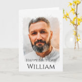 カスタム写真、誕生日カード カード (黄色い花)