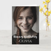 カスタム写真、誕生日カード カード (黄色い花)