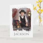 カスタム写真、誕生日カード カード (黄色い花)