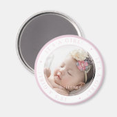 カスタム写真 誕生日 女の子 シンプル マグネット (正面/裏面)