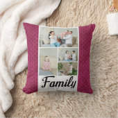 カスタム写真/赤エレガント幾何学的ダイヤモンド クッション (ブランケット)