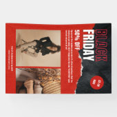 カスタム写真 赤 ブラックフライデー 商品プロモ 横断幕 (横)