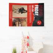 カスタム写真 赤 ブラックフライデー 商品プロモ 横断幕 (インサイチュ)