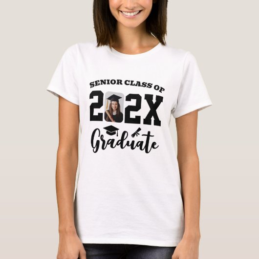 カスタム写真 高校卒業 Tシャツ (正面)
