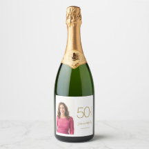 カスタム写真 50歳の誕生日 ゴールド ホワイト 50歳 おめでとう