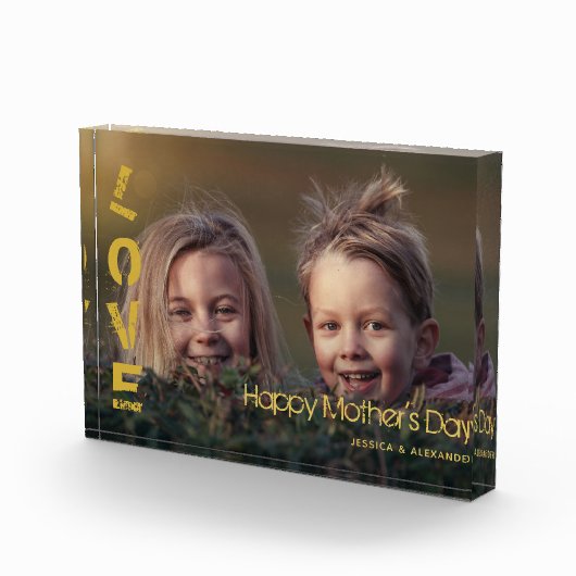カスタム写真Happy Mothersモダン Dayフォトブロック フォトブロック (右)