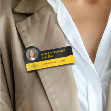 カスタム写真IDロゴモダン黄色の黒人社員