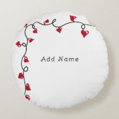 カスタム写真Keepsakeベビー恋しく思がハートを盗んだ ラウンドクッション (裏面)